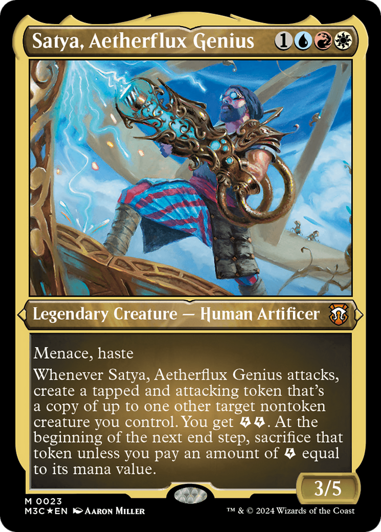 Satya, Aetherflux Genius (Foil Etched) [Modern Horizons 3 Commander] | Dumpster Cat Games