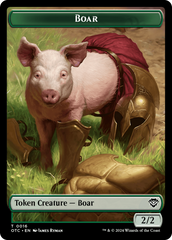 Boar // Manifest Double-Sided Token [Outlaws of Thunder Junction Commander Tokens] | Dumpster Cat Games