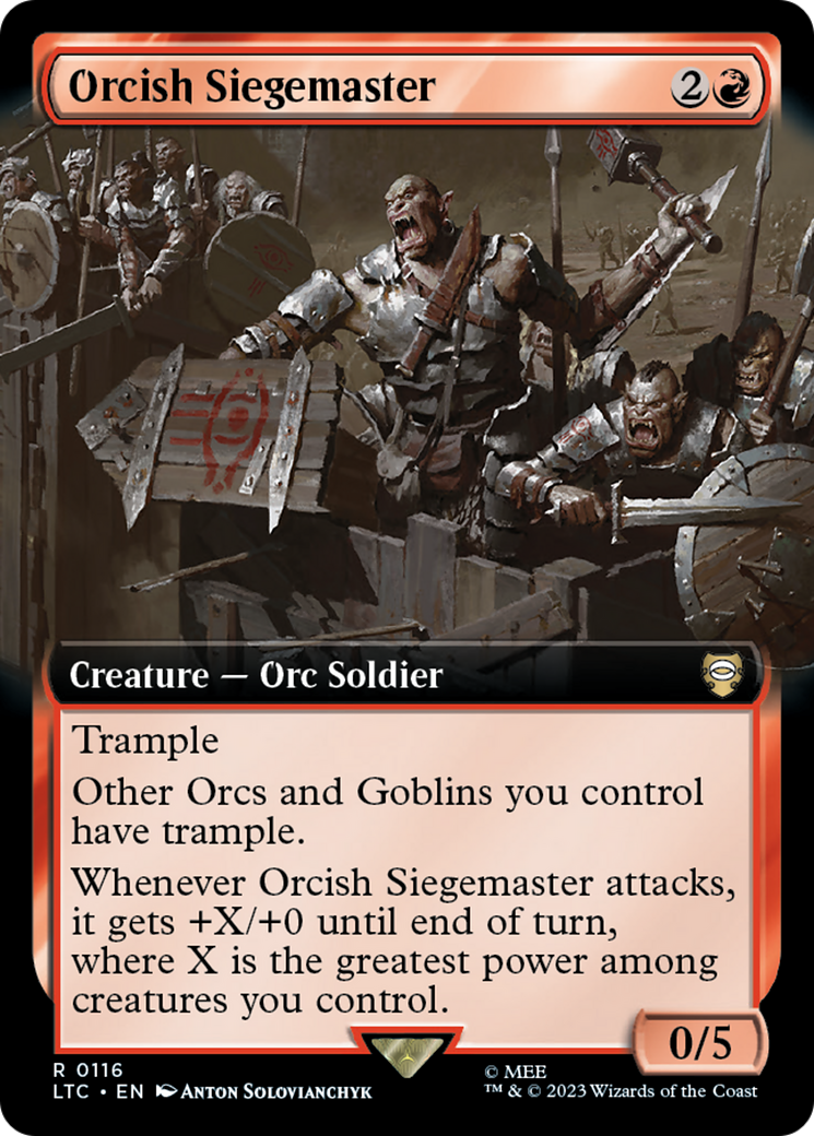 Orcish Siegemaster (Extended Art) [The Lord of the Rings: Tales of Middle-Earth Commander] | Dumpster Cat Games