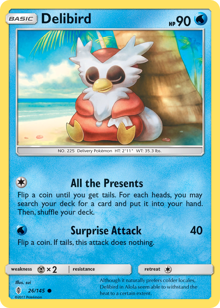 Delibird (26/145) [Sun & Moon: Guardians Rising] | Dumpster Cat Games