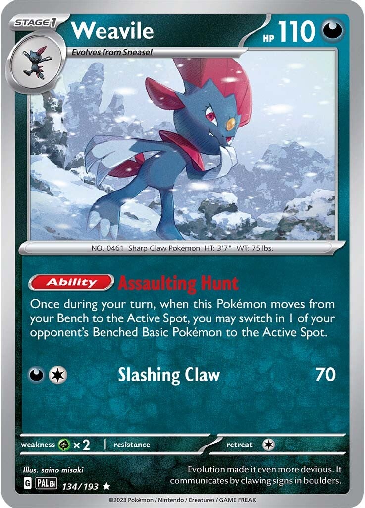 Weavile (134/193) [Scarlet & Violet: Paldea Evolved] | Dumpster Cat Games