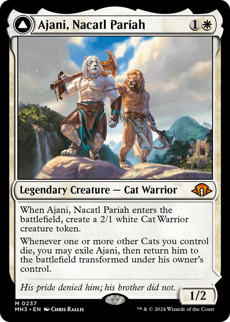 Ajani, Nacatl Pariah // Ajani, Nacatl Avenger [Modern Horizons 3] | Dumpster Cat Games