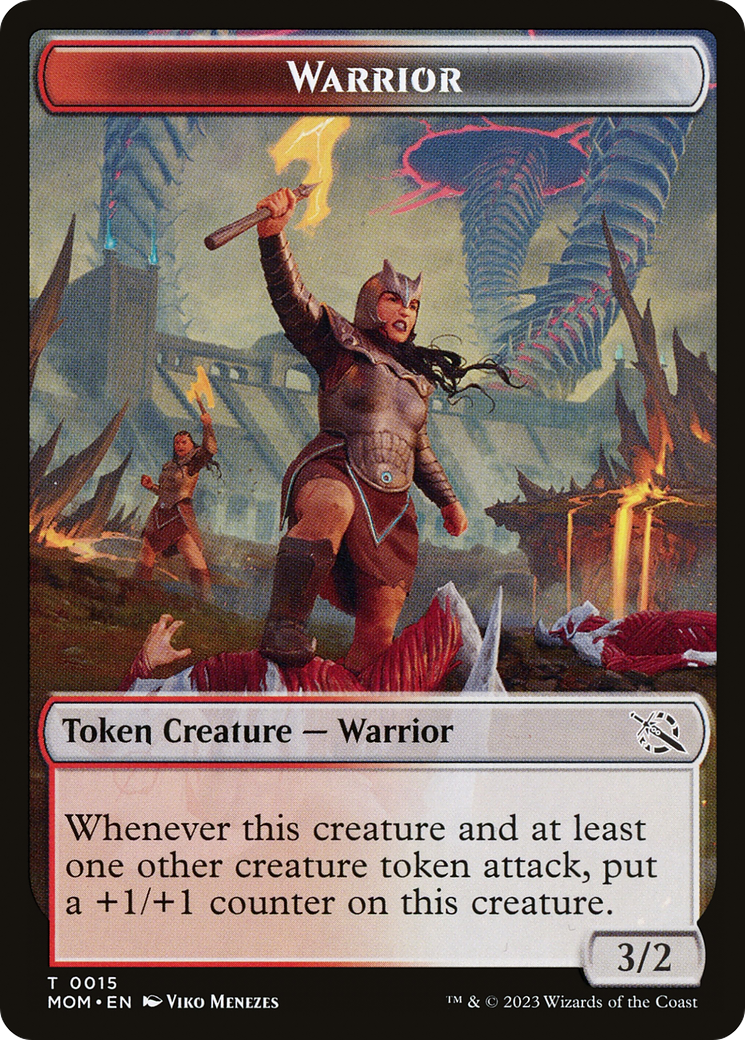 Warrior // Wrenn and Realmbreaker Emblem Double-Sided Token [March of the Machine Tokens] | Dumpster Cat Games