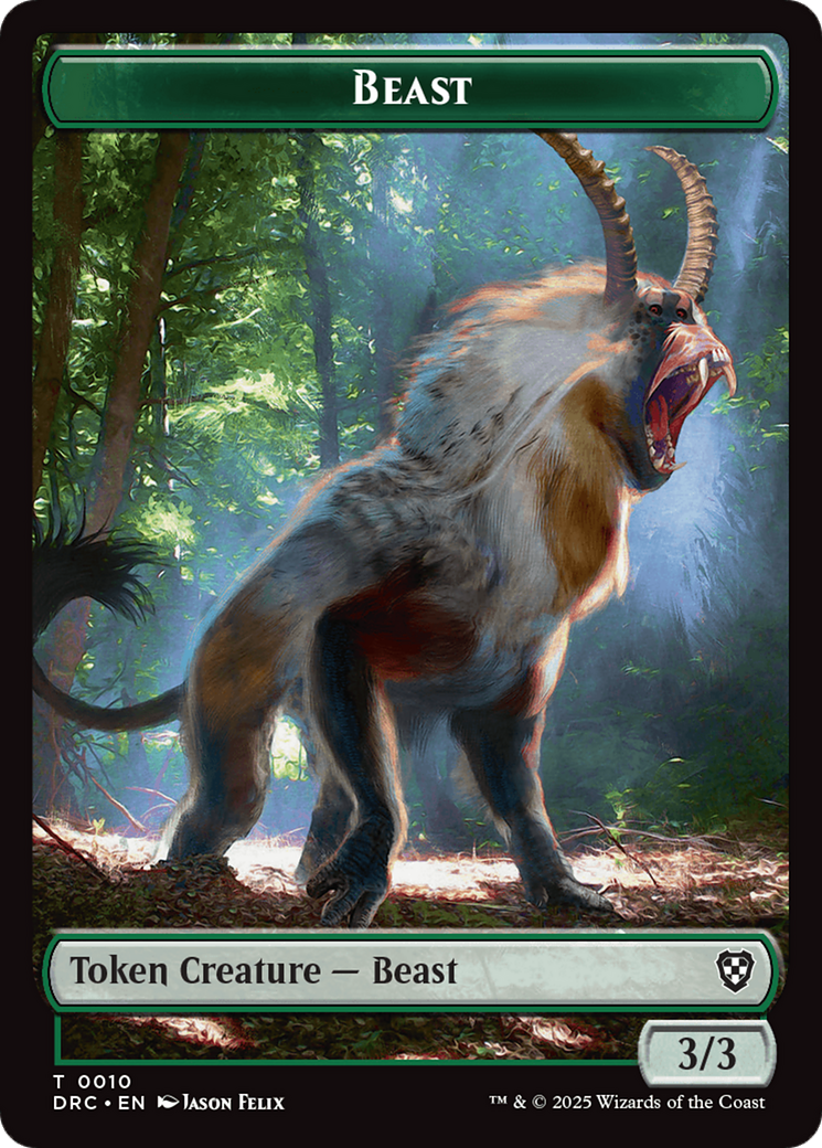 Beast (0010) // Beast (0011) Double-Sided Token [Aetherdrift Commander] | Dumpster Cat Games