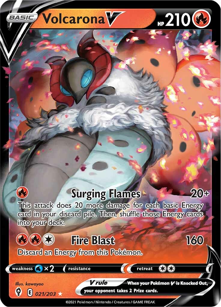 Volcarona V (021/203) [Sword & Shield: Evolving Skies] | Dumpster Cat Games