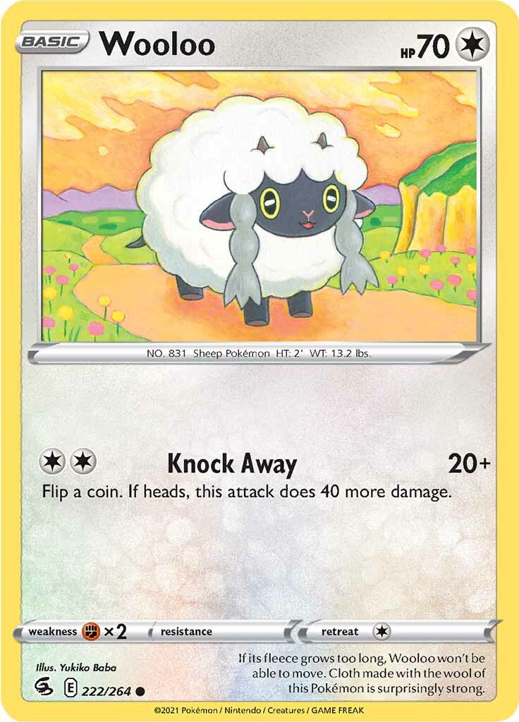 Wooloo (222/264) [Sword & Shield: Fusion Strike] | Dumpster Cat Games