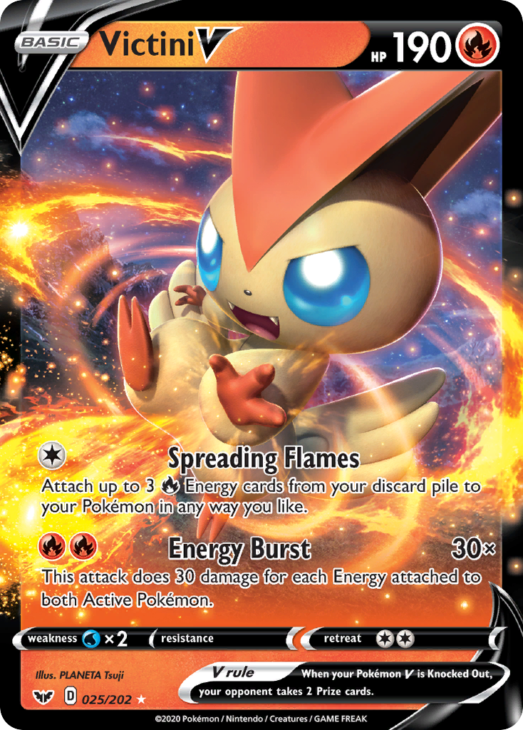 Victini V (025/202) [Sword & Shield: Base Set] | Dumpster Cat Games