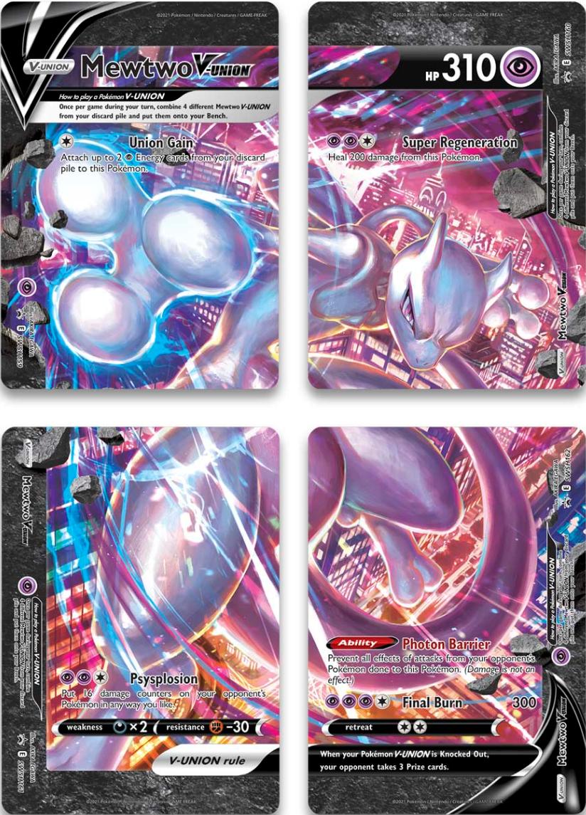 Mewtwo V-Union (Set of 4) [Sword & Shield: Black Star Promos] | Dumpster Cat Games