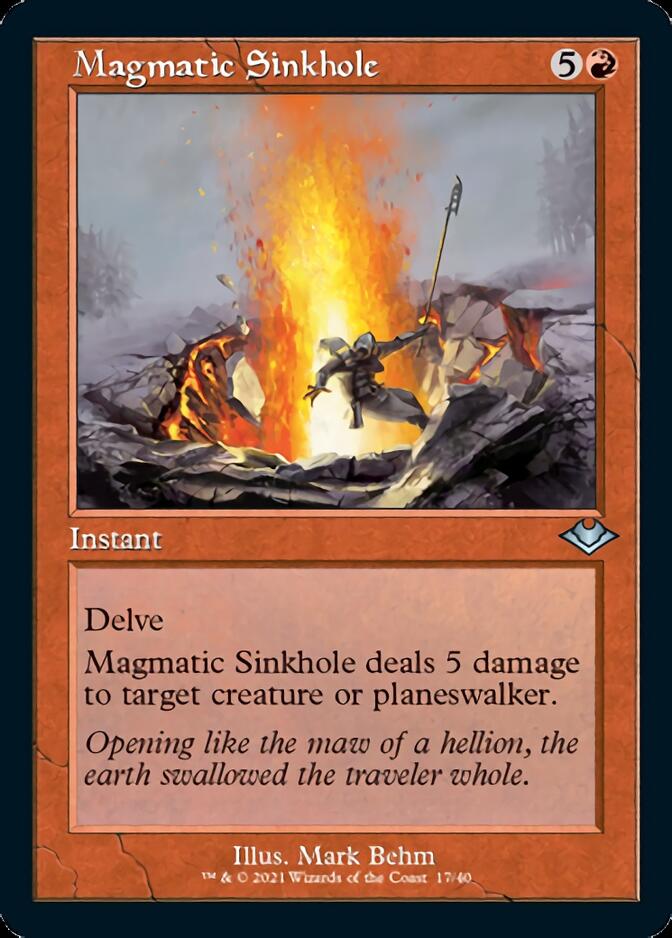 Magmatic Sinkhole (Retro Foil Etched) [Modern Horizons] | Dumpster Cat Games