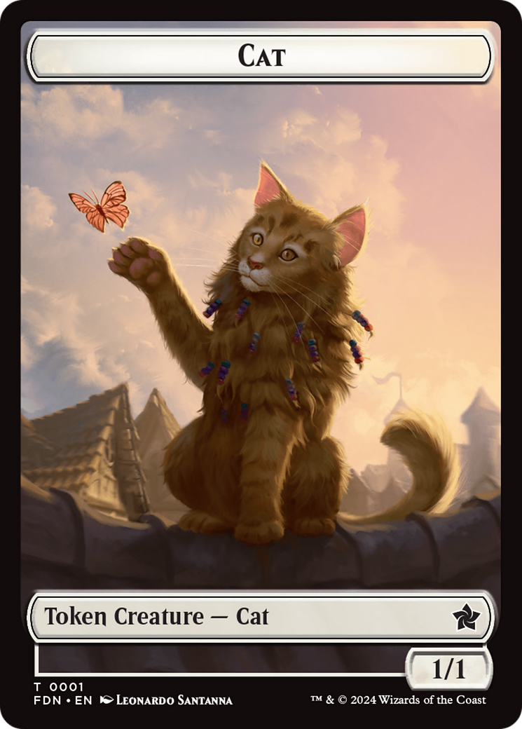 Cat (0001) // Cat (0002) Doubled-Sided Token [Foundations Tokens] | Dumpster Cat Games