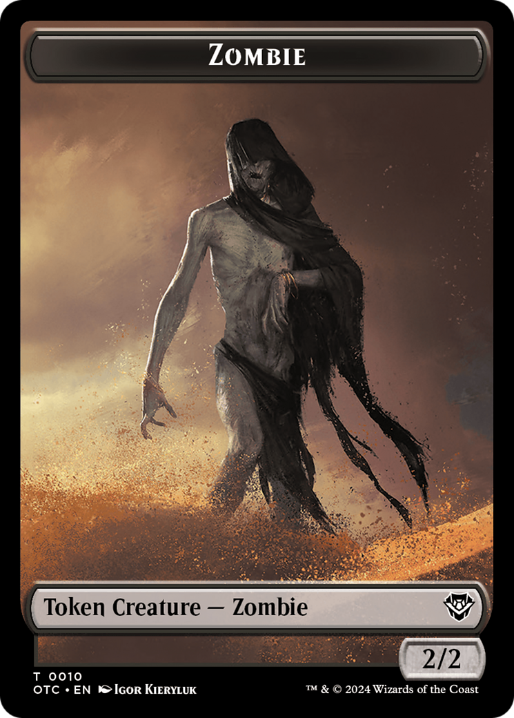 Zombie // Ox Warrior Double-Sided Token [Outlaws of Thunder Junction Commander Tokens] | Dumpster Cat Games