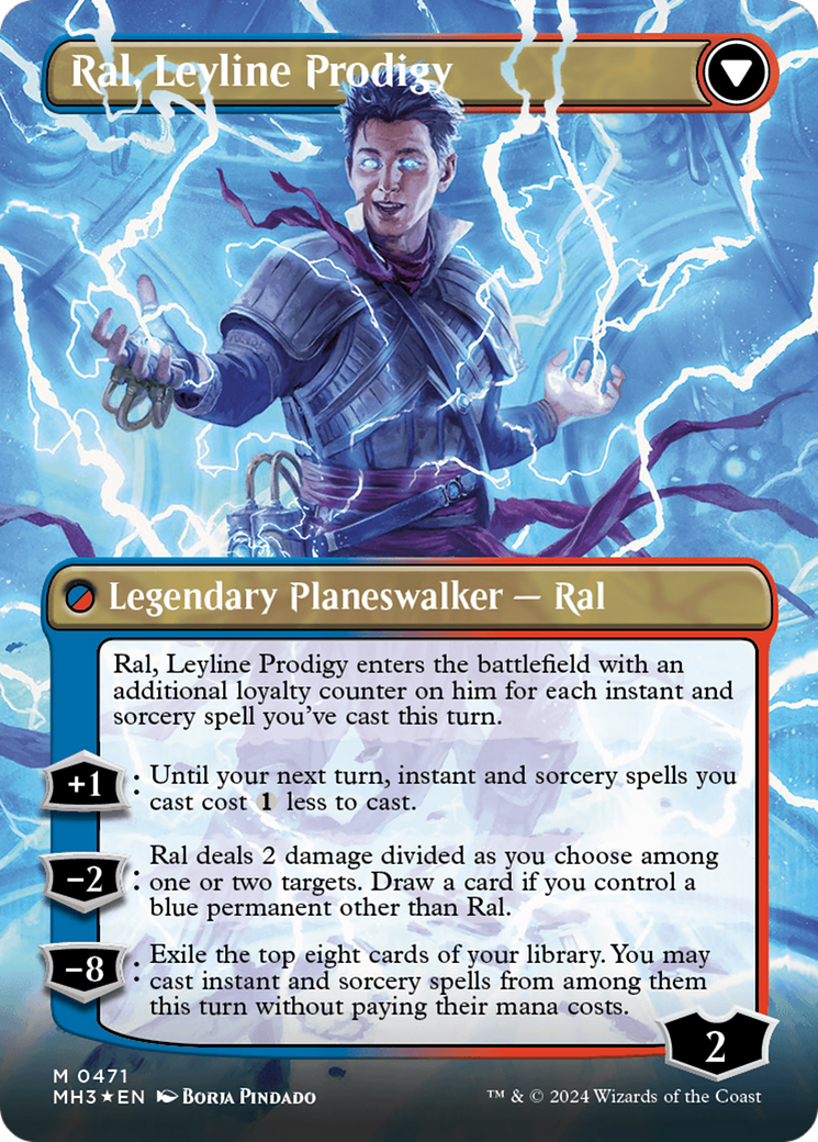 Ral, Monsoon Mage // Ral, Leyline Prodigy (Borderless) (Textured Foil) [Modern Horizons 3] | Dumpster Cat Games