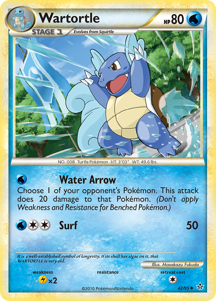 Wartortle (42/95) [HeartGold & SoulSilver: Unleashed] | Dumpster Cat Games