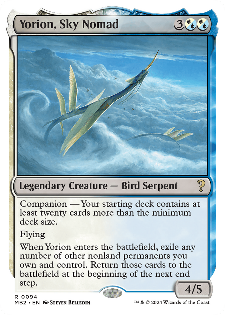 Yorion, Sky Nomad (White Border) [Mystery Booster 2] | Dumpster Cat Games