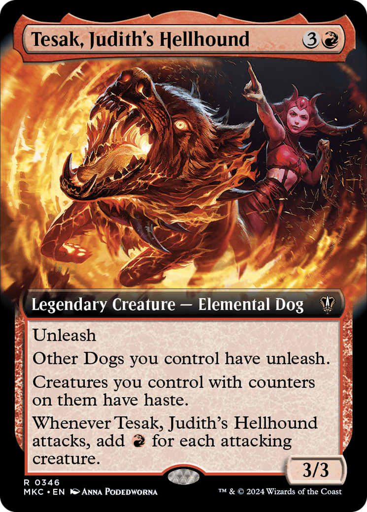 Tesak, Judith's Hellhound (Extended Art) [Murders at Karlov Manor Commander] | Dumpster Cat Games