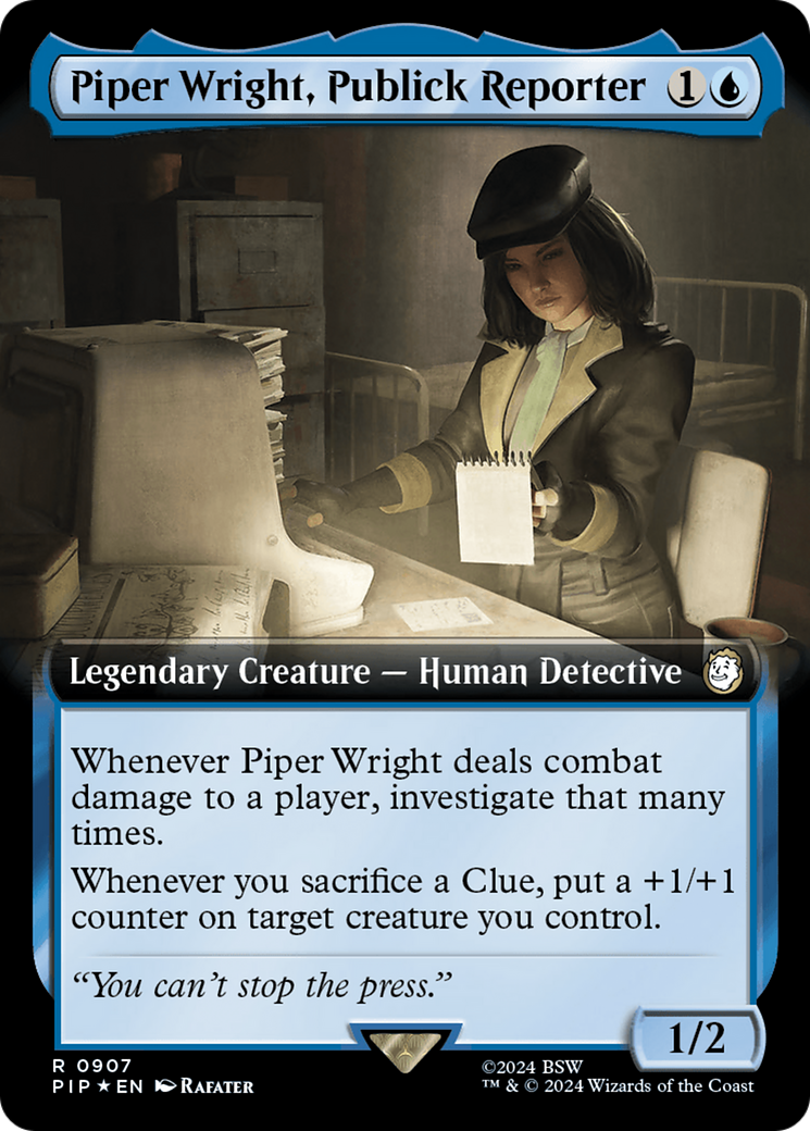 Piper Wright, Publick Reporter (Extended Art) (Surge Foil) [Fallout] | Dumpster Cat Games