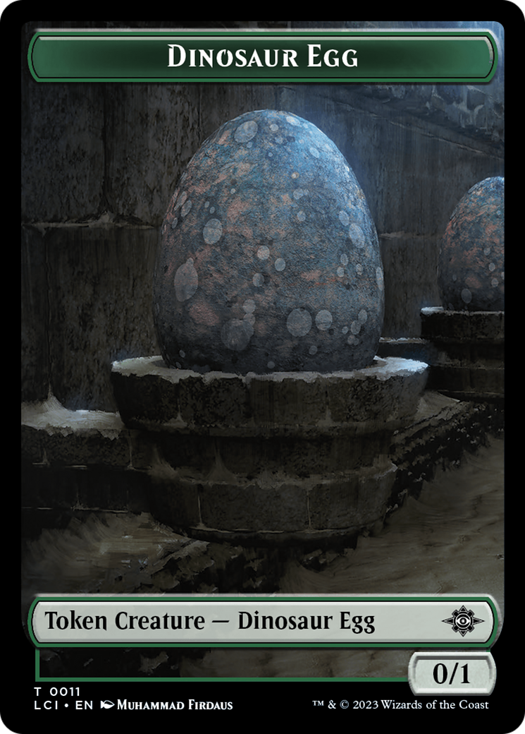 Dinosaur Egg // Dinosaur (0010) Double-Sided Token [The Lost Caverns of Ixalan Tokens] | Dumpster Cat Games