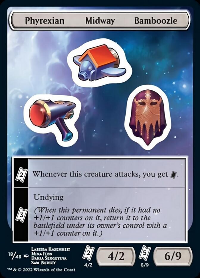 Phyrexian Midway Bamboozle [Unfinity Stickers] | Dumpster Cat Games