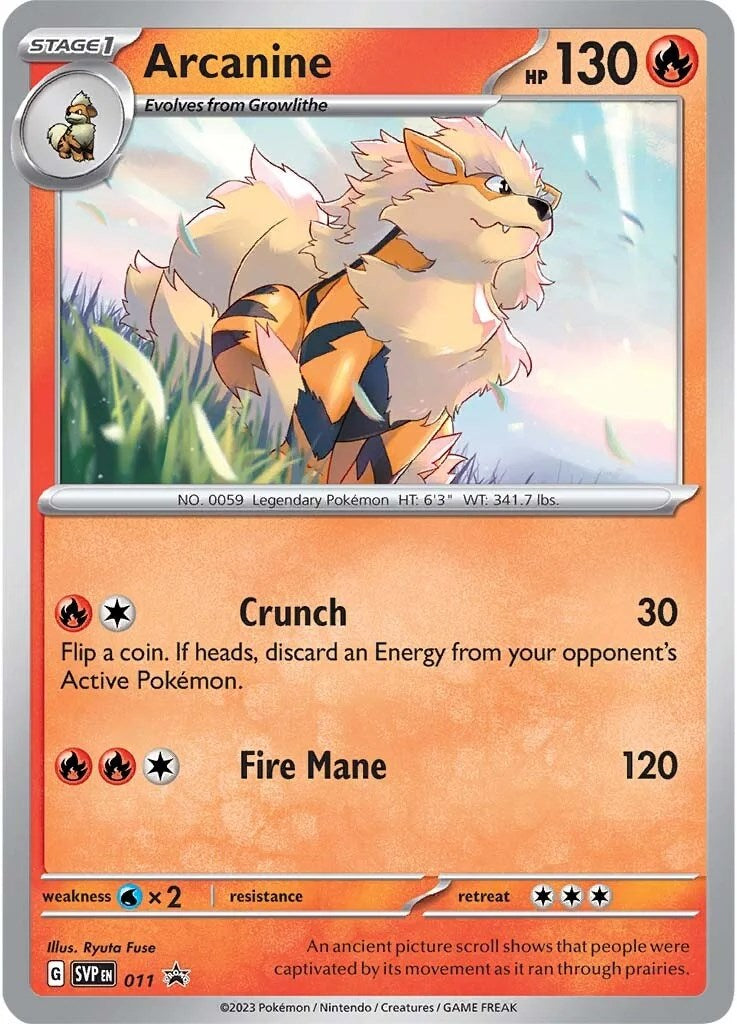 Arcanine (011) [Scarlet & Violet: Black Star Promos] | Dumpster Cat Games