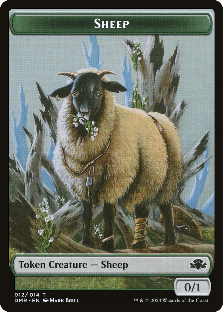 Sheep Token [Dominaria Remastered Tokens] | Dumpster Cat Games