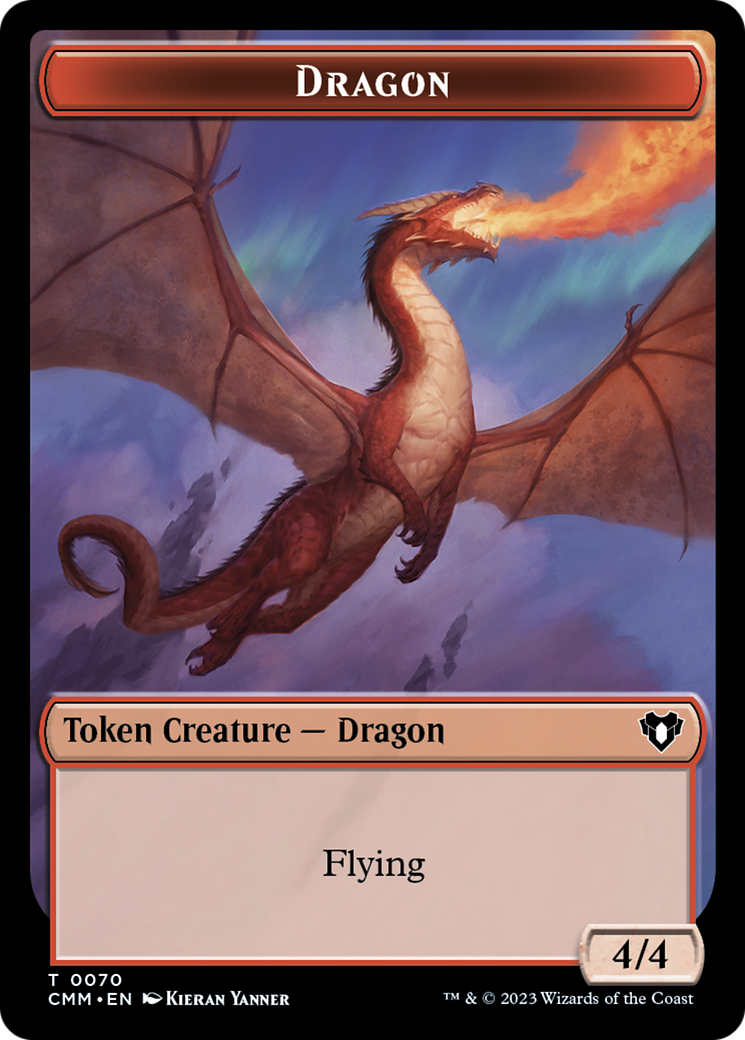 Dragon // Kor Ally Double-Sided Token [Commander Masters Tokens] | Dumpster Cat Games