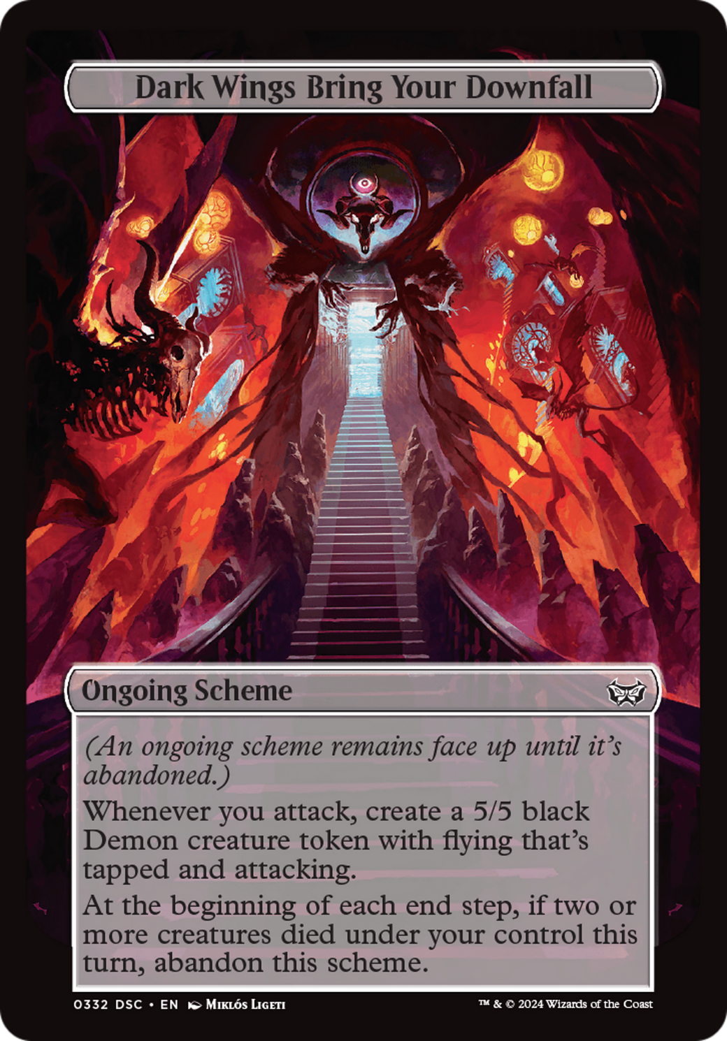 Dark Wings Bring Your Downfall (Full Art) [Duskmourn: House of Horror Commander] | Dumpster Cat Games