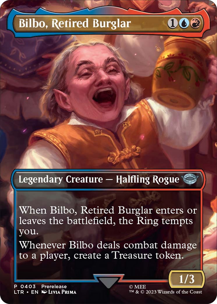 Bilbo, Retired Burglar (Borderless Alternate Art) [The Lord of the Rings: Tales of Middle-Earth] | Dumpster Cat Games