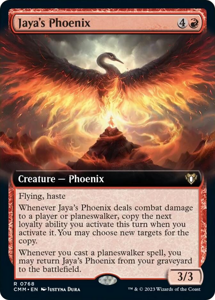 Jaya's Phoenix (Extended Art) [Commander Masters] | Dumpster Cat Games