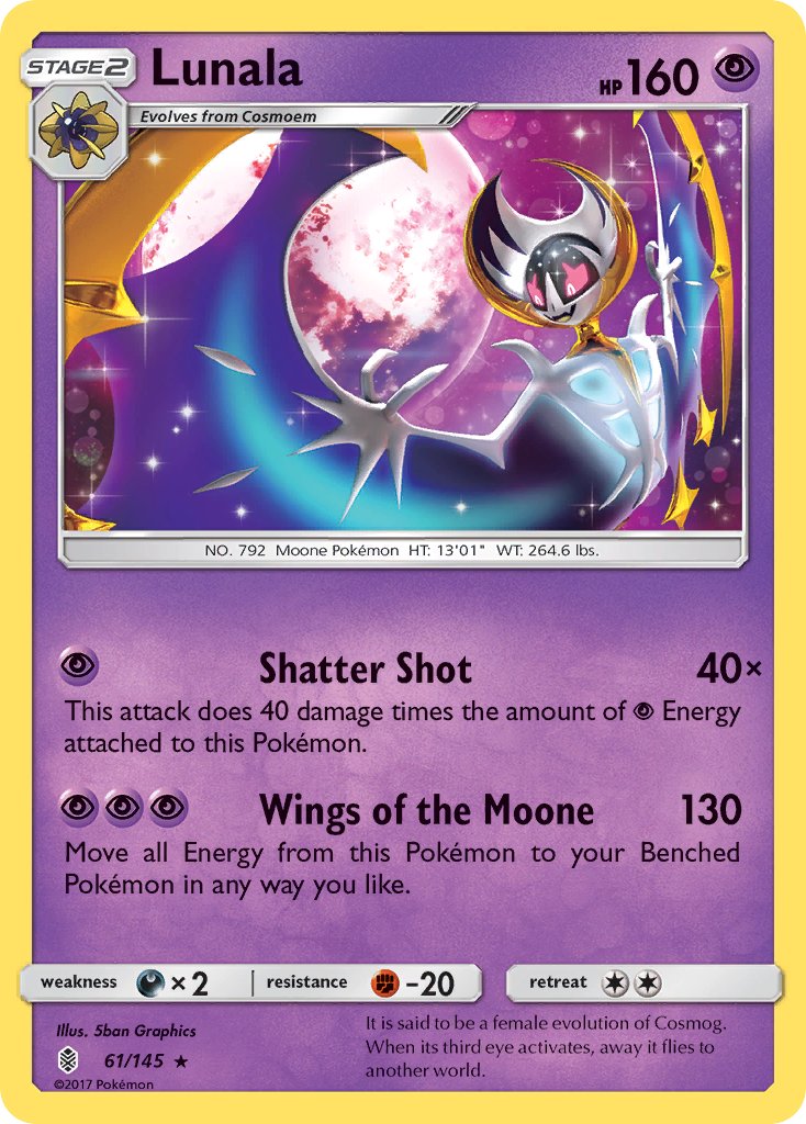 Lunala (61/145) (Theme Deck Exclusive) [Sun & Moon: Guardians Rising] | Dumpster Cat Games