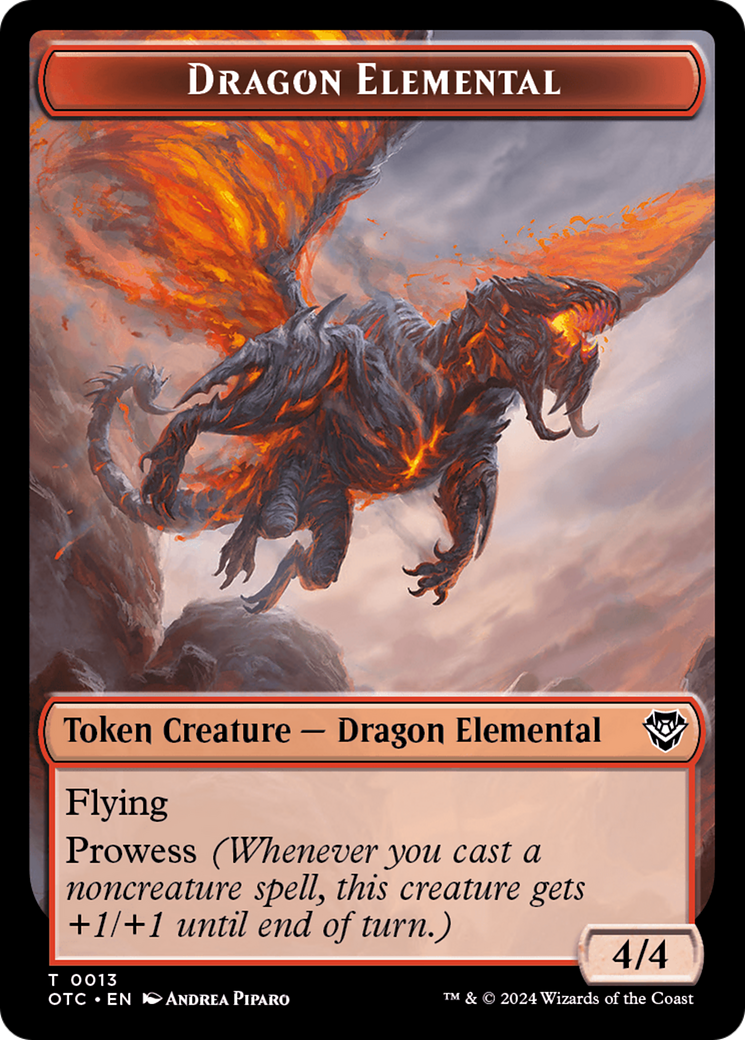 Dragon Elemental // Bird Illusion Double-Sided Token [Outlaws of Thunder Junction Commander Tokens] | Dumpster Cat Games