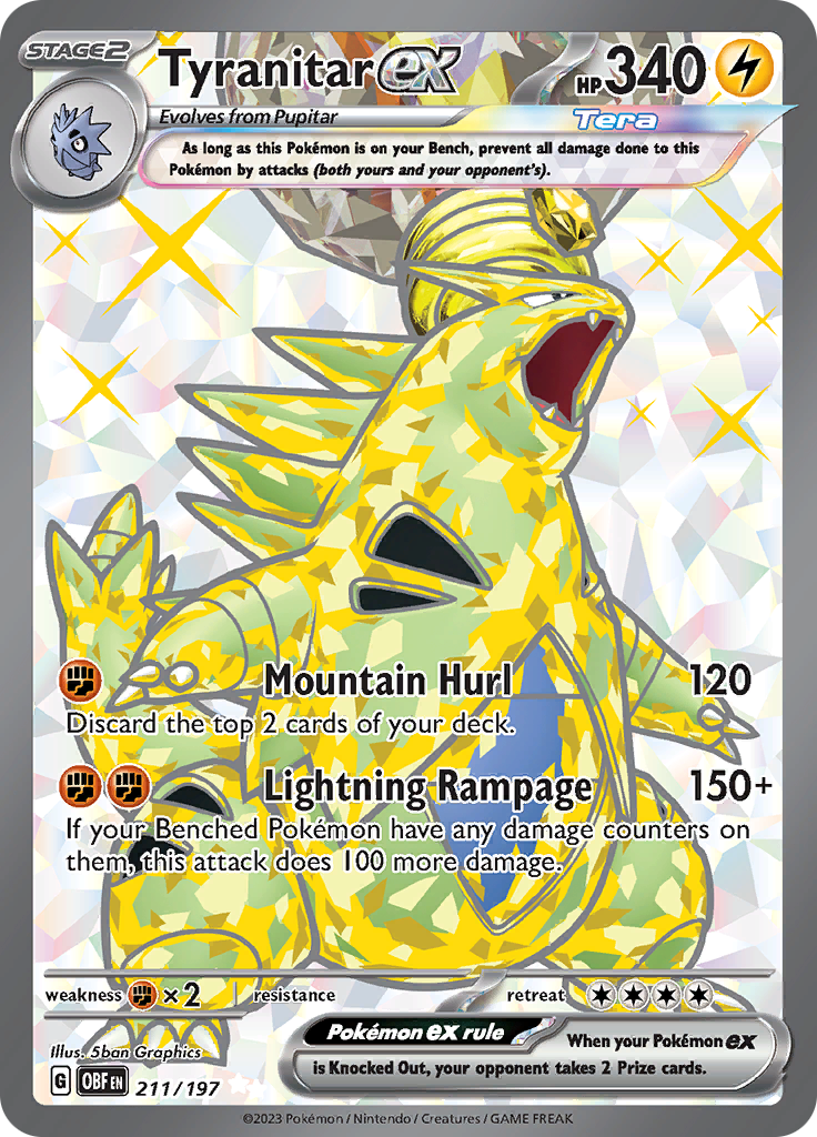 Tyranitar ex (211/197) [Scarlet & Violet: Obsidian Flames] | Dumpster Cat Games