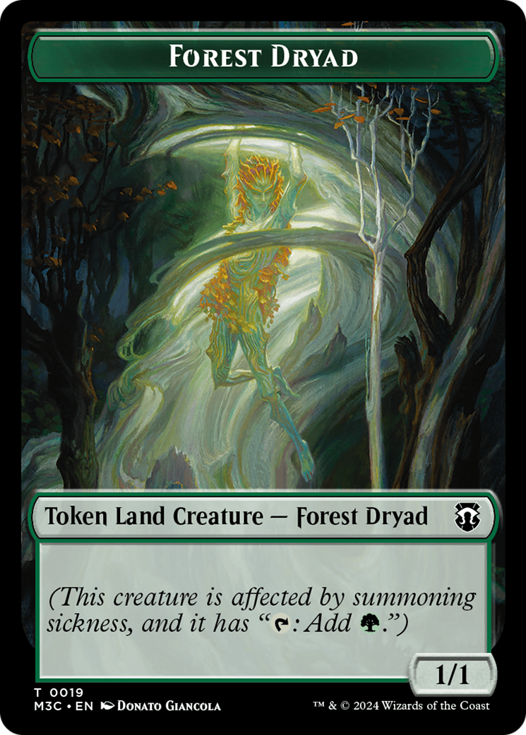 Boar (Ripple Foil) // Forest Dryad Double-Sided Token [Modern Horizons 3 Commander Tokens] | Dumpster Cat Games