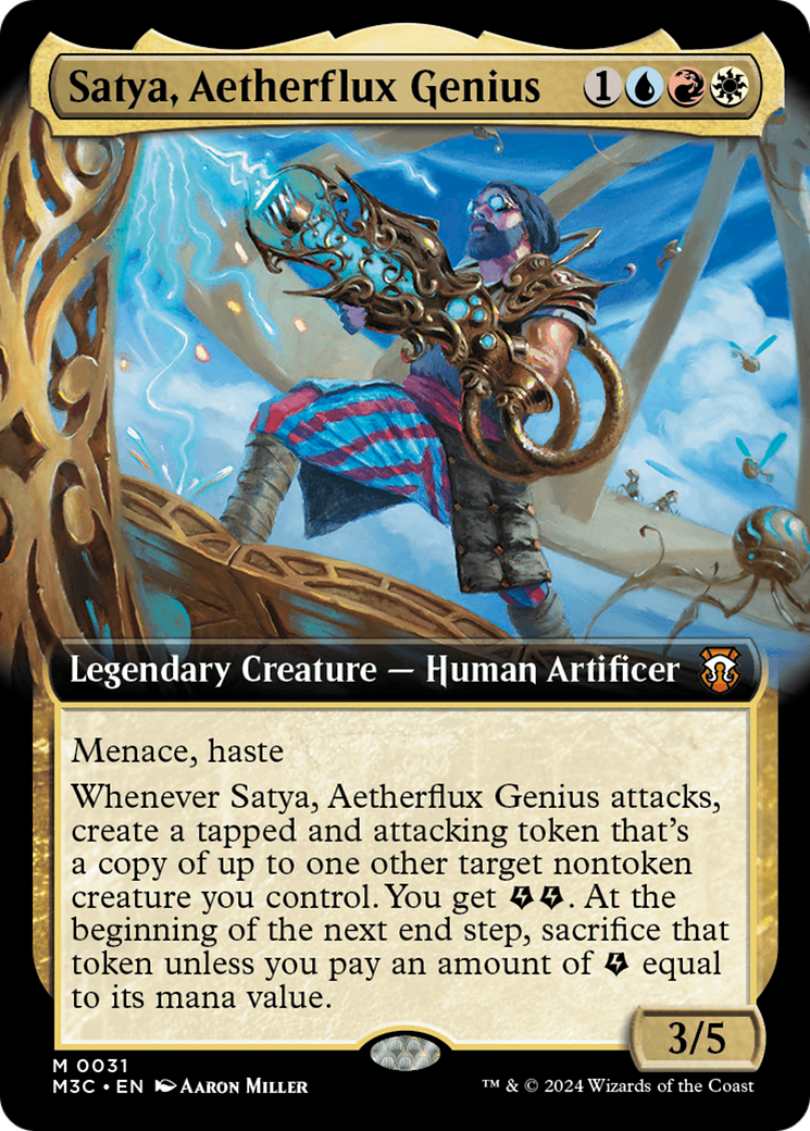 Satya, Aetherflux Genius (Extended Art) [Modern Horizons 3 Commander] | Dumpster Cat Games