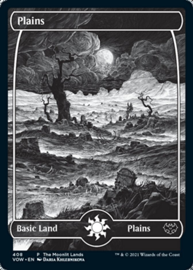 Plains (The Moonlit Lands) (Foil Etched) [Innistrad: Crimson Vow Promos] | Dumpster Cat Games