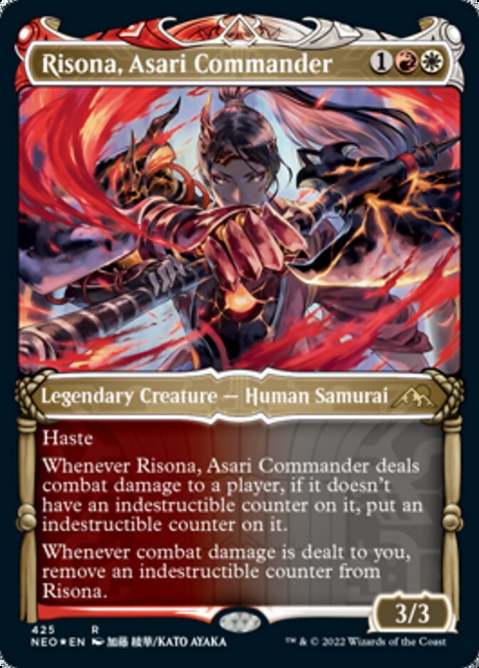 Risona, Asari Commander (Showcase) (Foil Etched) [Kamigawa: Neon Dynasty] | Dumpster Cat Games