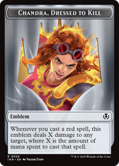 Human (0014) // Emblem - Chandra, Dressed to Kill Double-Sided Token [Innistrad Remastered Tokens] | Dumpster Cat Games