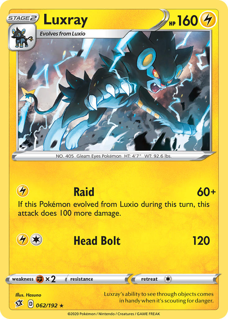 Luxray (062/192) (Theme Deck Exclusive) [Sword & Shield: Rebel Clash] | Dumpster Cat Games