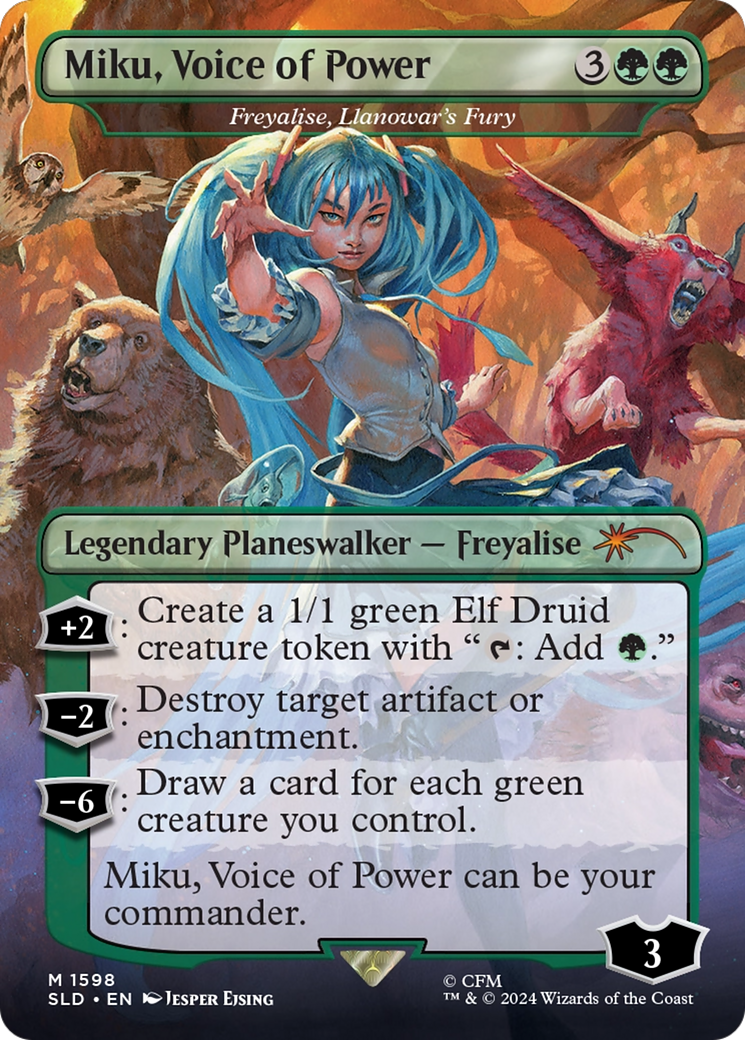 Miku, Voice of Power - Freyalise, Llanowar's Fury [Secret Lair Drop Series] | Dumpster Cat Games