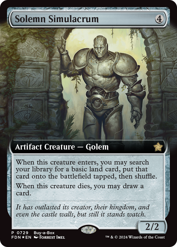 Solemn Simulacrum (Extended Art) (Buy-A-Box) [Foundations Promos] | Dumpster Cat Games