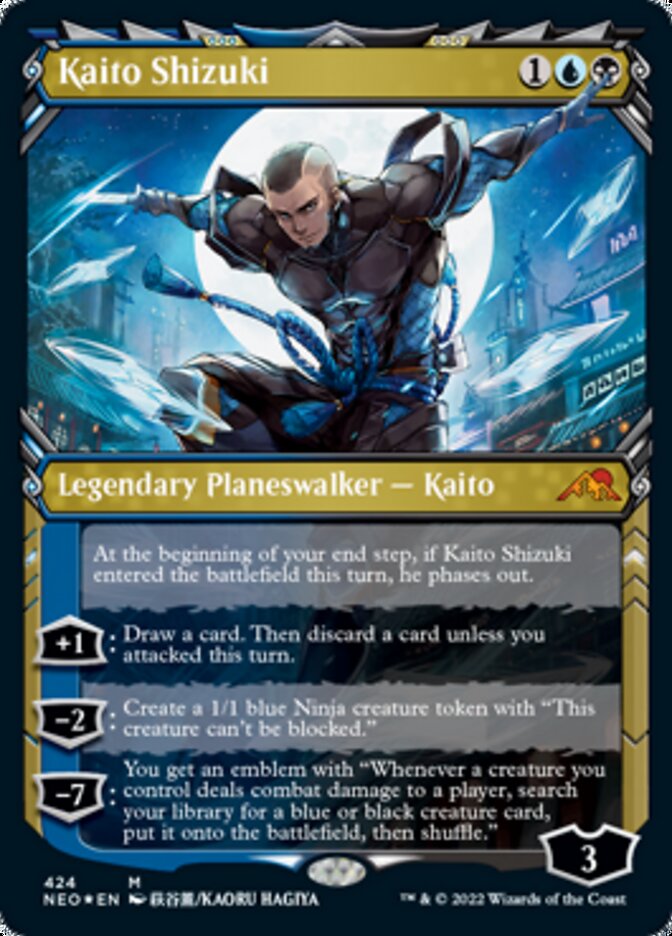 Kaito Shizuki (Showcase) (Foil Etched) [Kamigawa: Neon Dynasty] | Dumpster Cat Games