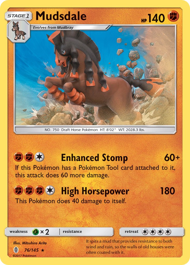 Mudsdale (76/145) (Prerelease Kit Exclusive) (Theme Deck Exclusive) [Sun & Moon: Guardians Rising] | Dumpster Cat Games