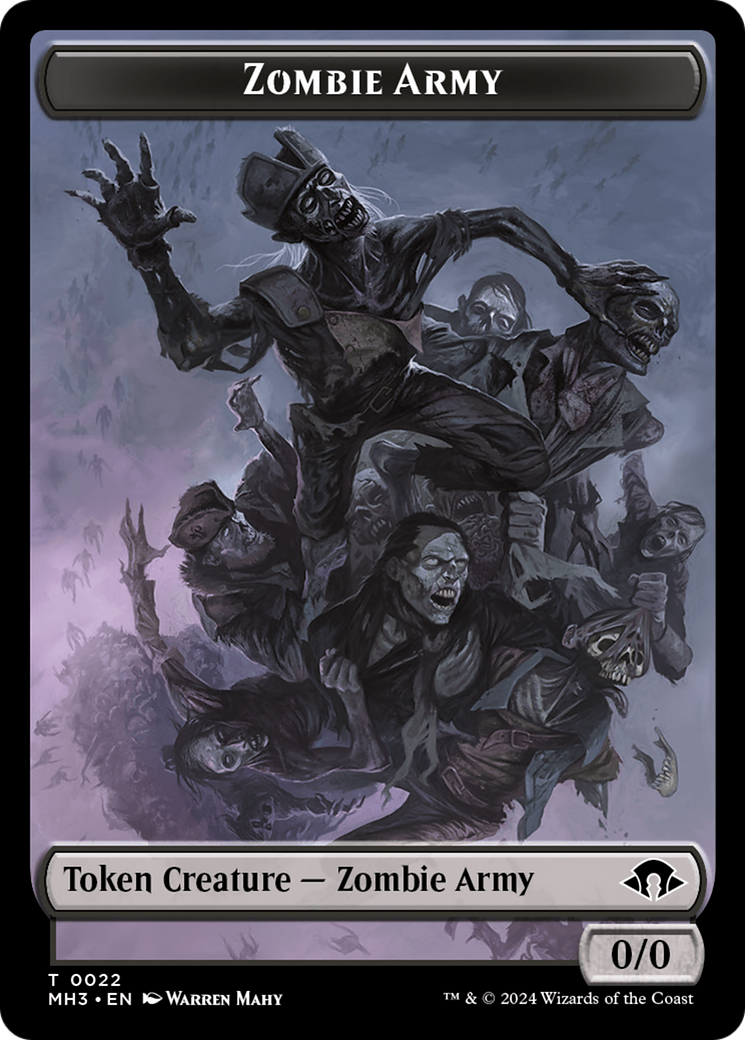 Eldrazi Spawn // Zombie Army Double-Sided Token [Modern Horizons 3 Tokens] | Dumpster Cat Games