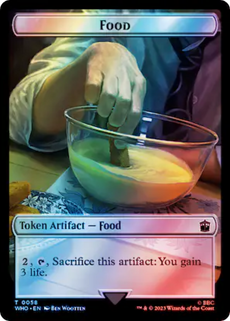 Alien Angel // Food (0058) Double-Sided Token (Surge Foil) [Doctor Who Tokens] | Dumpster Cat Games