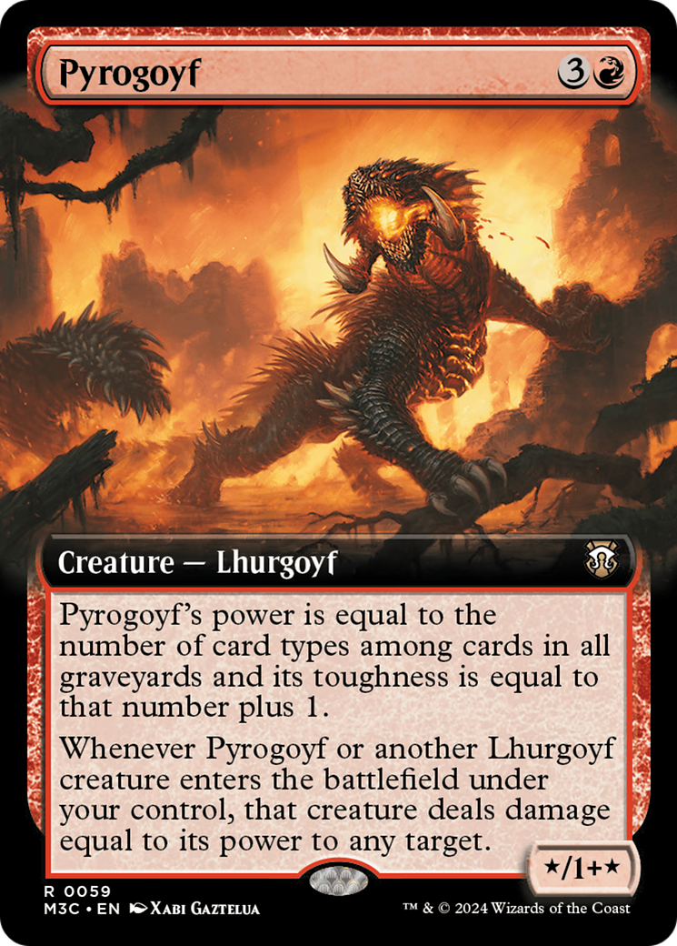 Pyrogoyf (Extended Art) [Modern Horizons 3 Commander] | Dumpster Cat Games