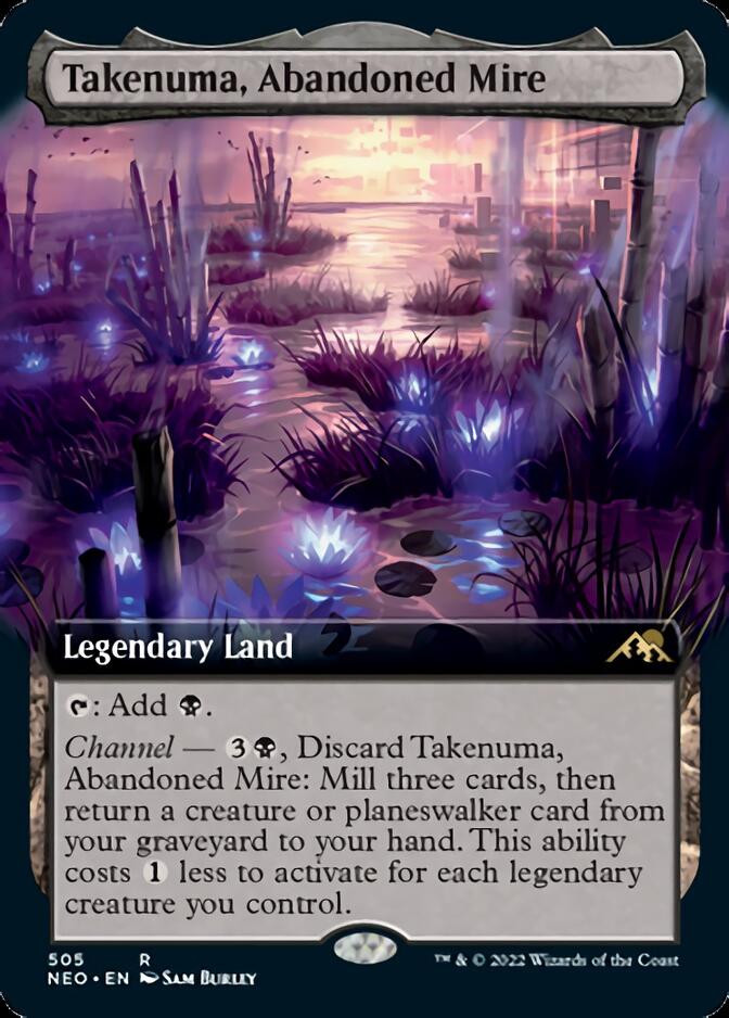 Takenuma, Abandoned Mire (Extended Art) [Kamigawa: Neon Dynasty] | Dumpster Cat Games