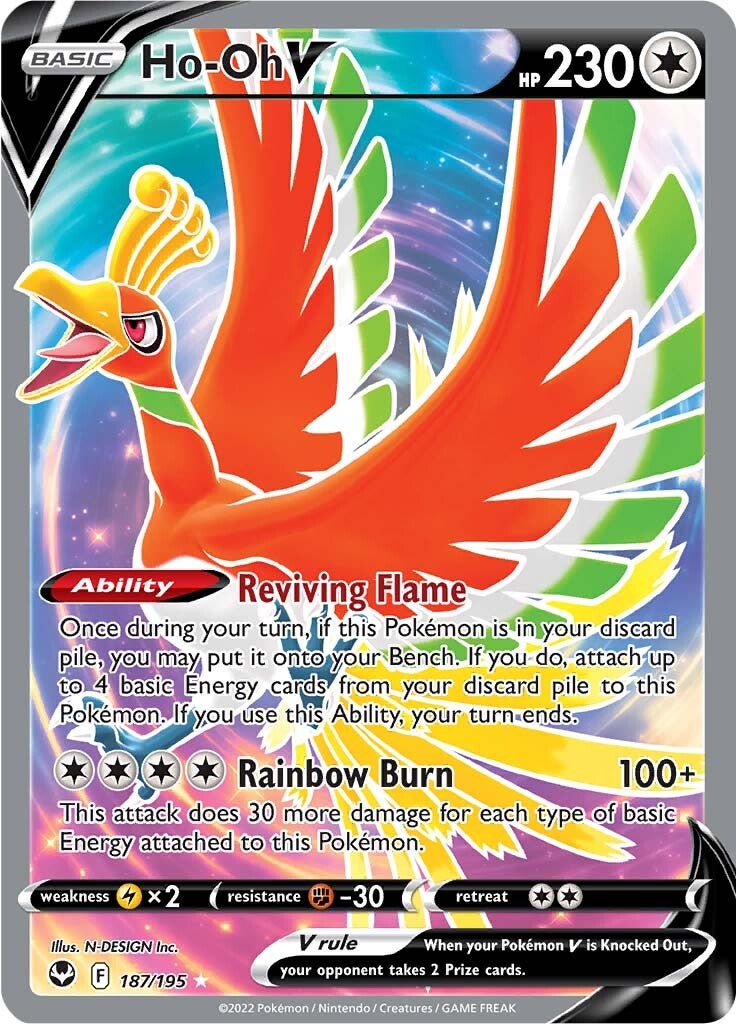 Ho-oh V (187/195) [Sword & Shield: Silver Tempest] | Dumpster Cat Games