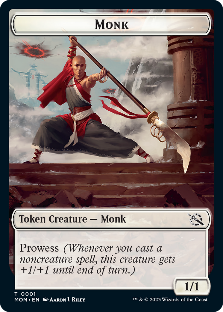 Monk Token [March of the Machine Tokens] | Dumpster Cat Games