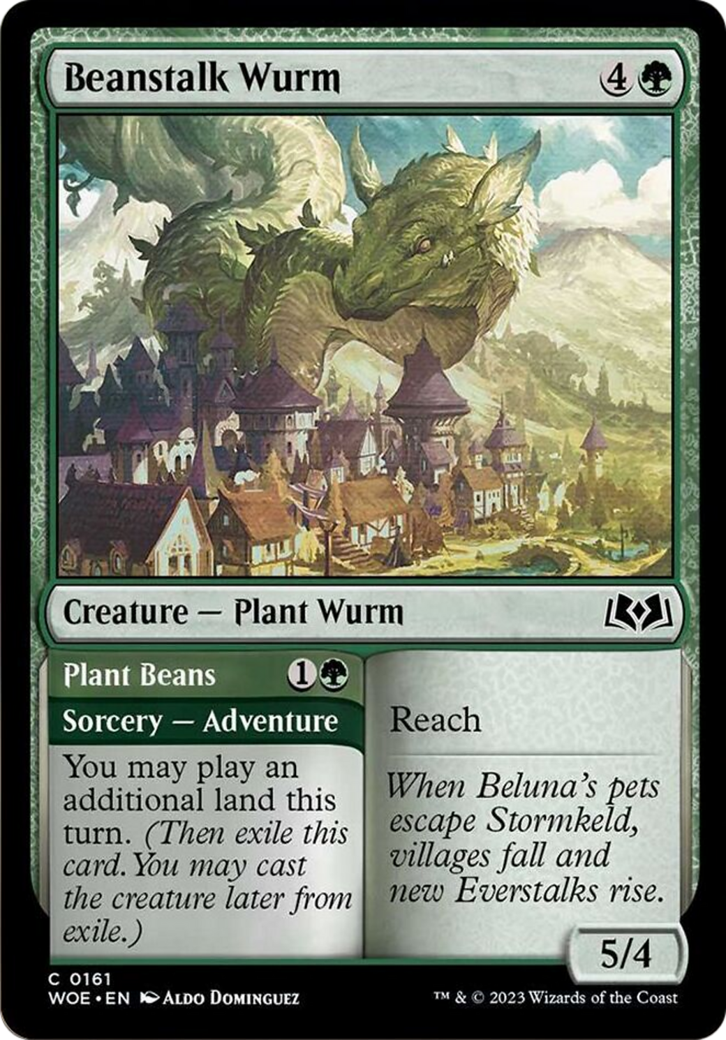 Beanstalk Wurm // Plant Beans [Wilds of Eldraine] | Dumpster Cat Games