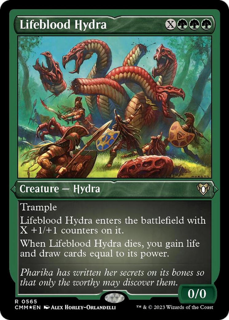 Lifeblood Hydra (Foil Etched) [Commander Masters] | Dumpster Cat Games