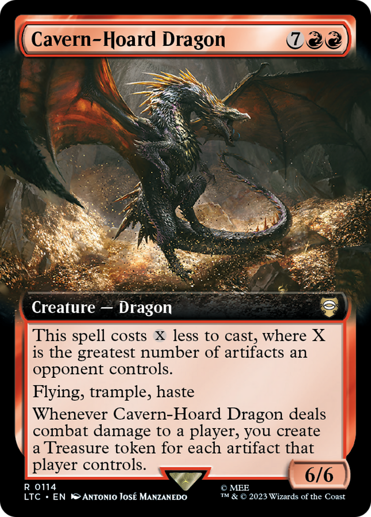 Cavern-Hoard Dragon (Extended Art) [The Lord of the Rings: Tales of Middle-Earth Commander] | Dumpster Cat Games